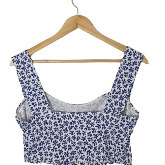 NWOT Reformation Rika Blue Floral Bombay Knit Top Women's Size L - Picture 9 of 14